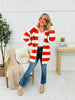 Wrapped In Stripes Cardigan In Rust