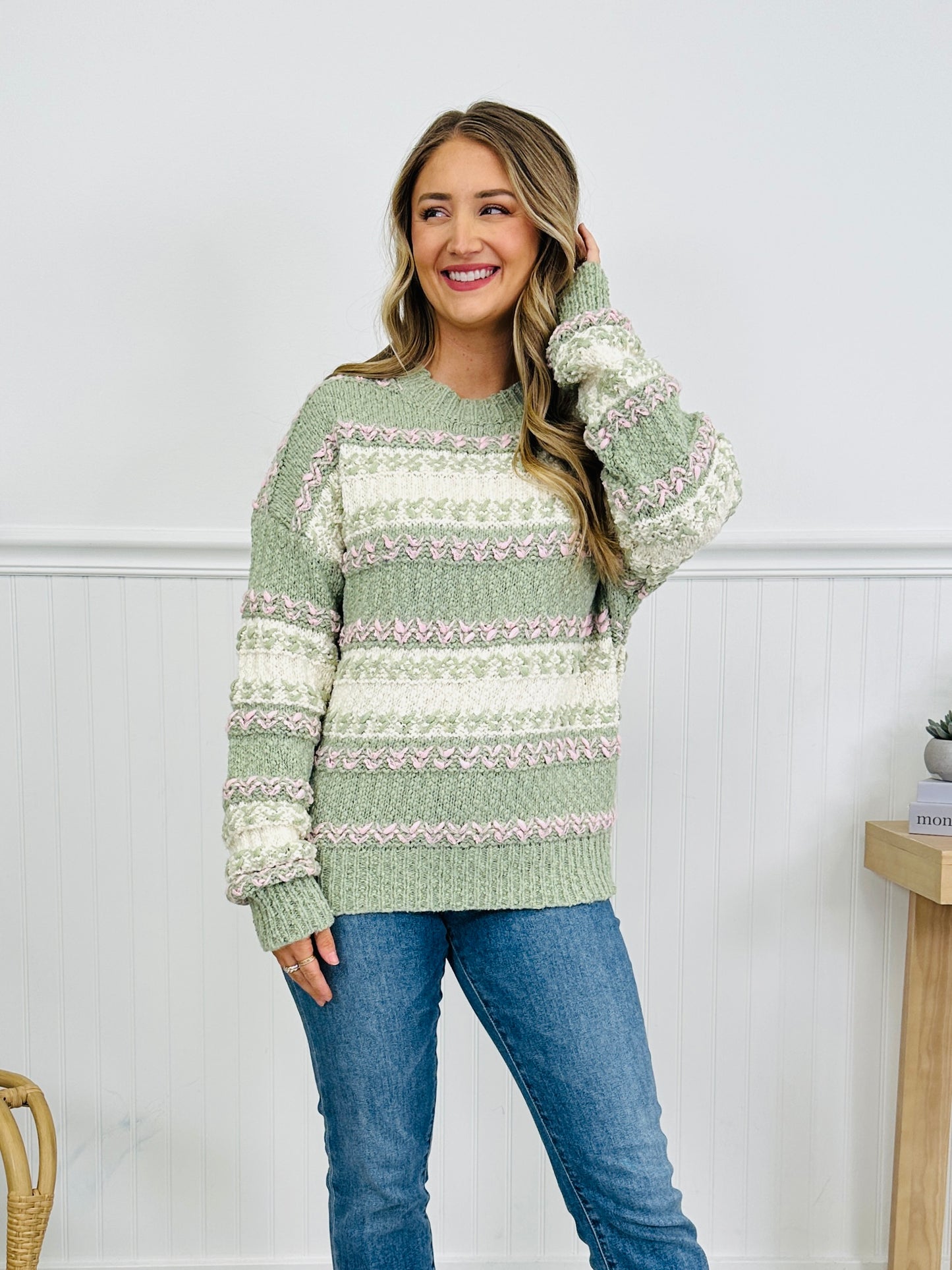 Ever After Knit Sweater in Sage Mix
