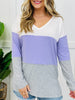 Easy Breeze Colorblock Top In Lavender