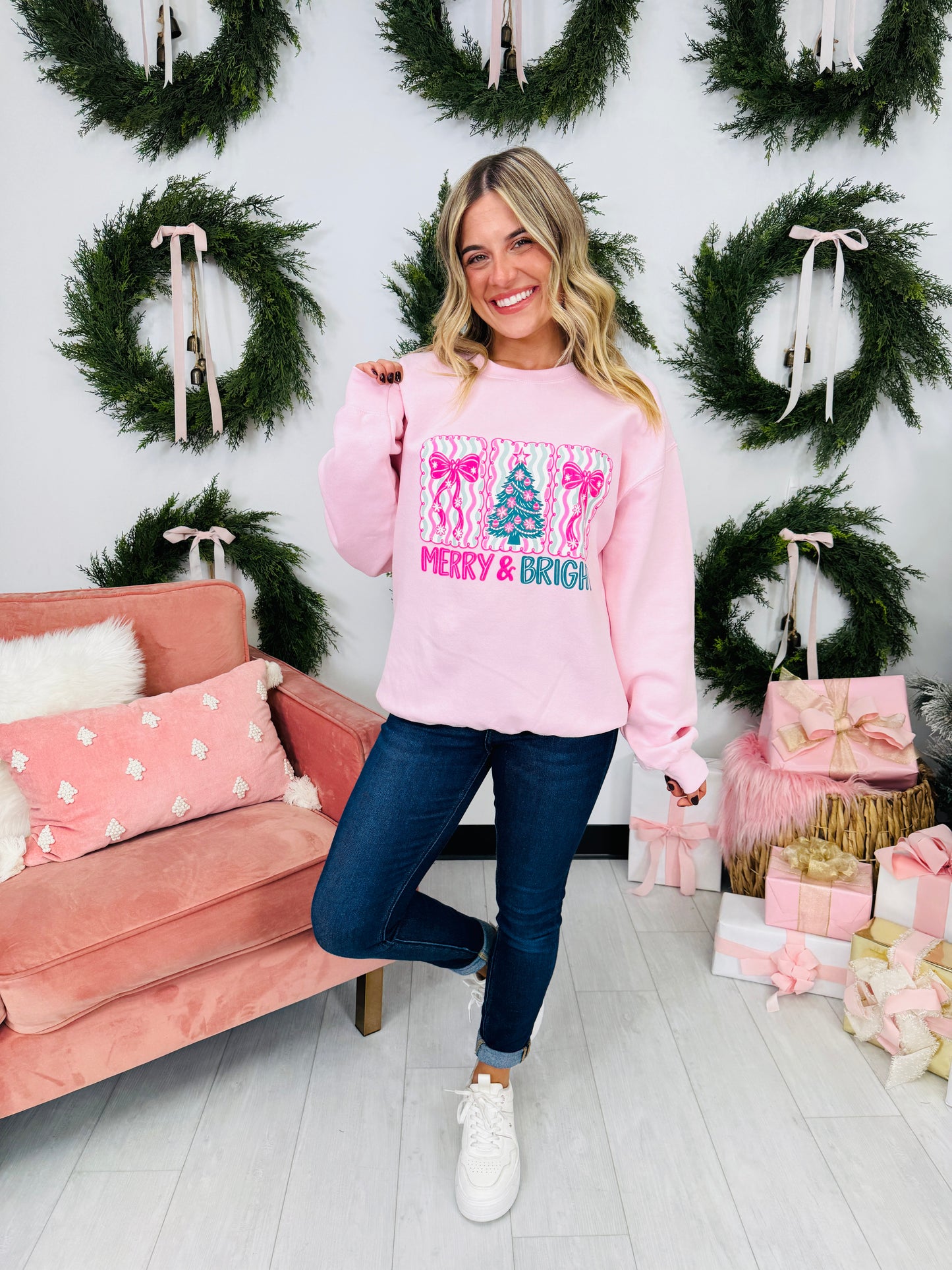 Merry & Bright Graphic Crewneck Sweatshirt