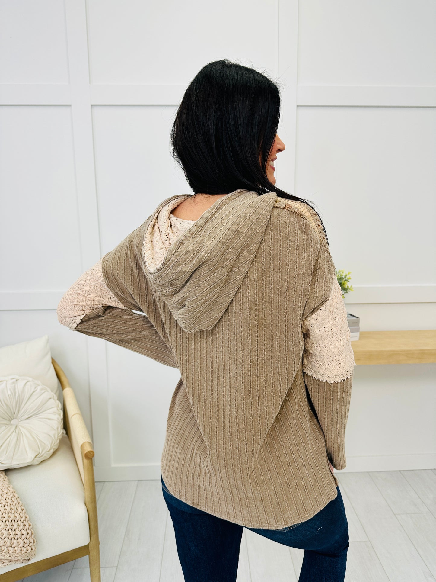 Stitched Together Sweater In Brown