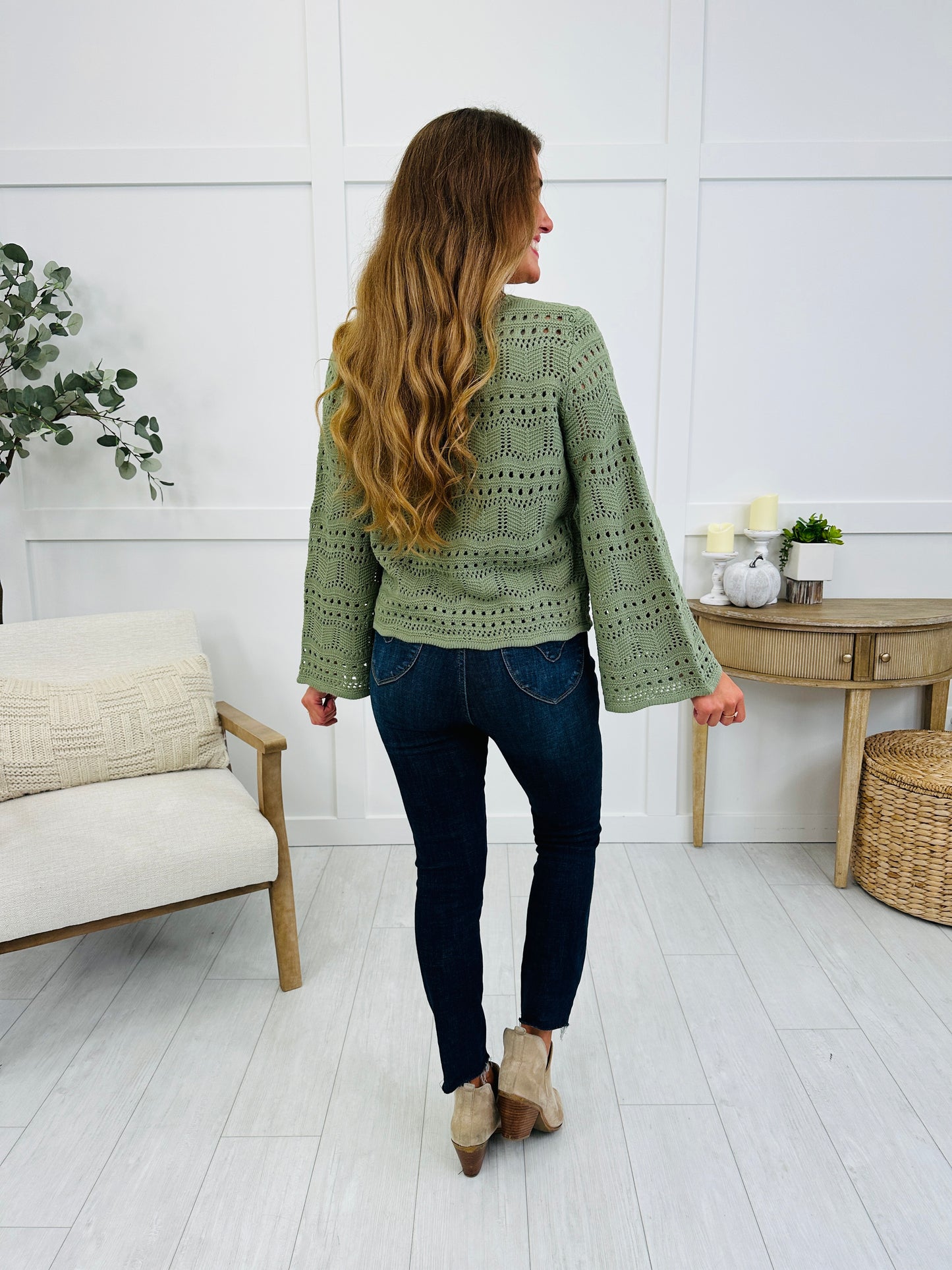 Sweetest Surrender Top In Sage Green