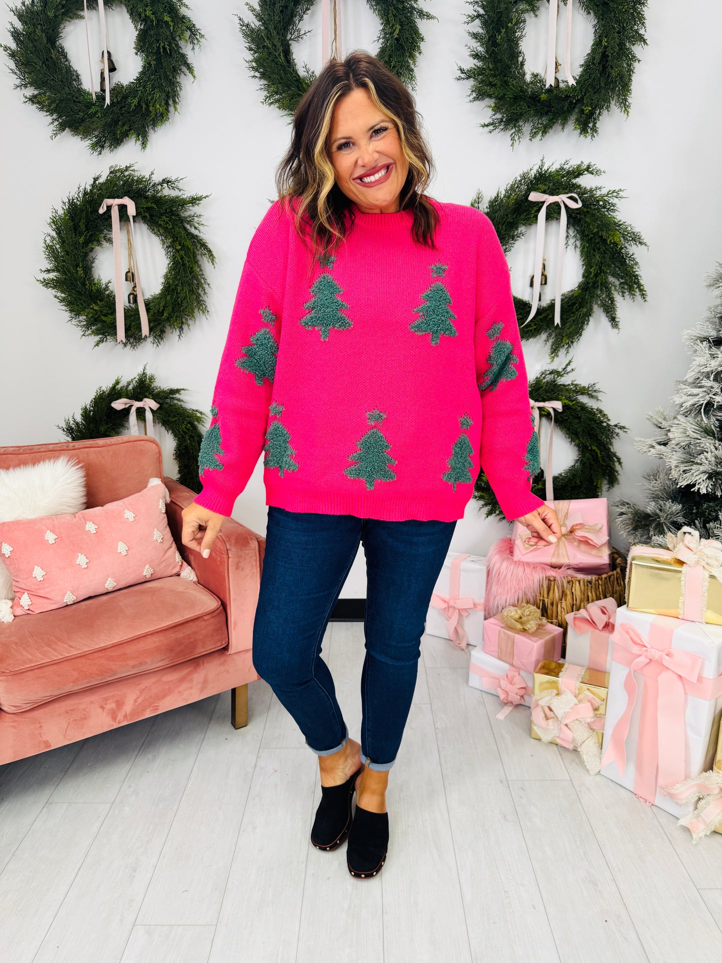 Dreaming Of A Pink Christmas Sweater