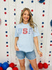 Stars, Stripes, and Florals USA Graphic Tee