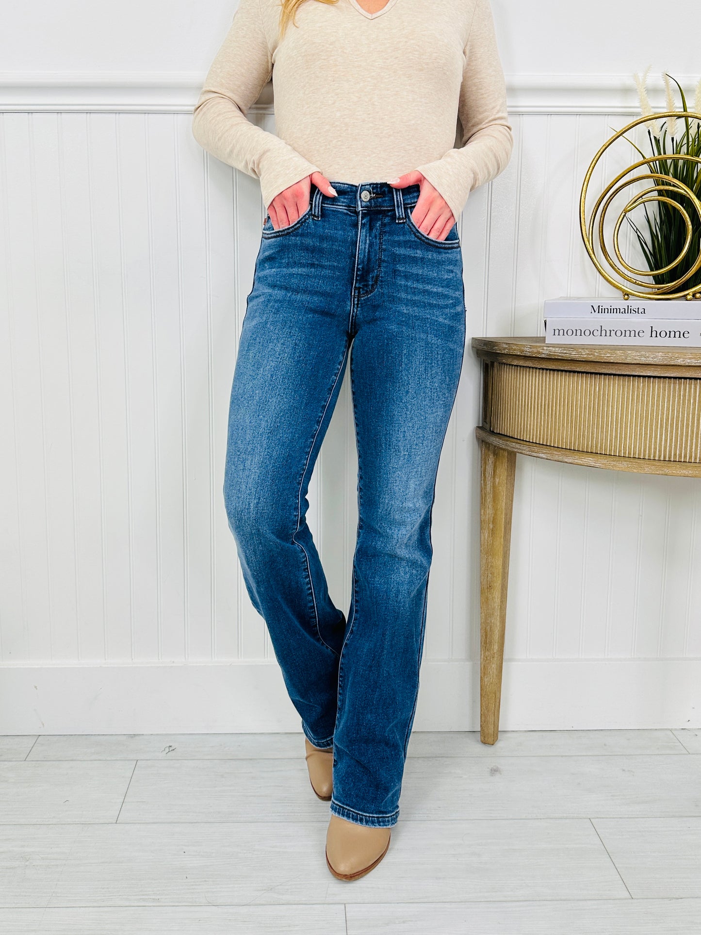 Judy Blue Cozy Classic Thermal Bootcut Jeans