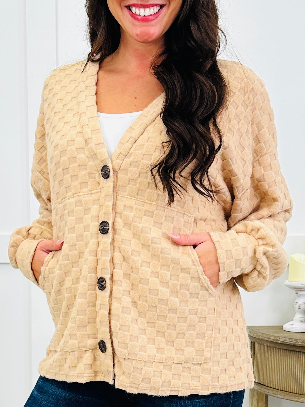 Cubed and Cozy Cardigan