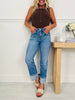 Show Up In Style Tummy Control Cropped Straight Jeans