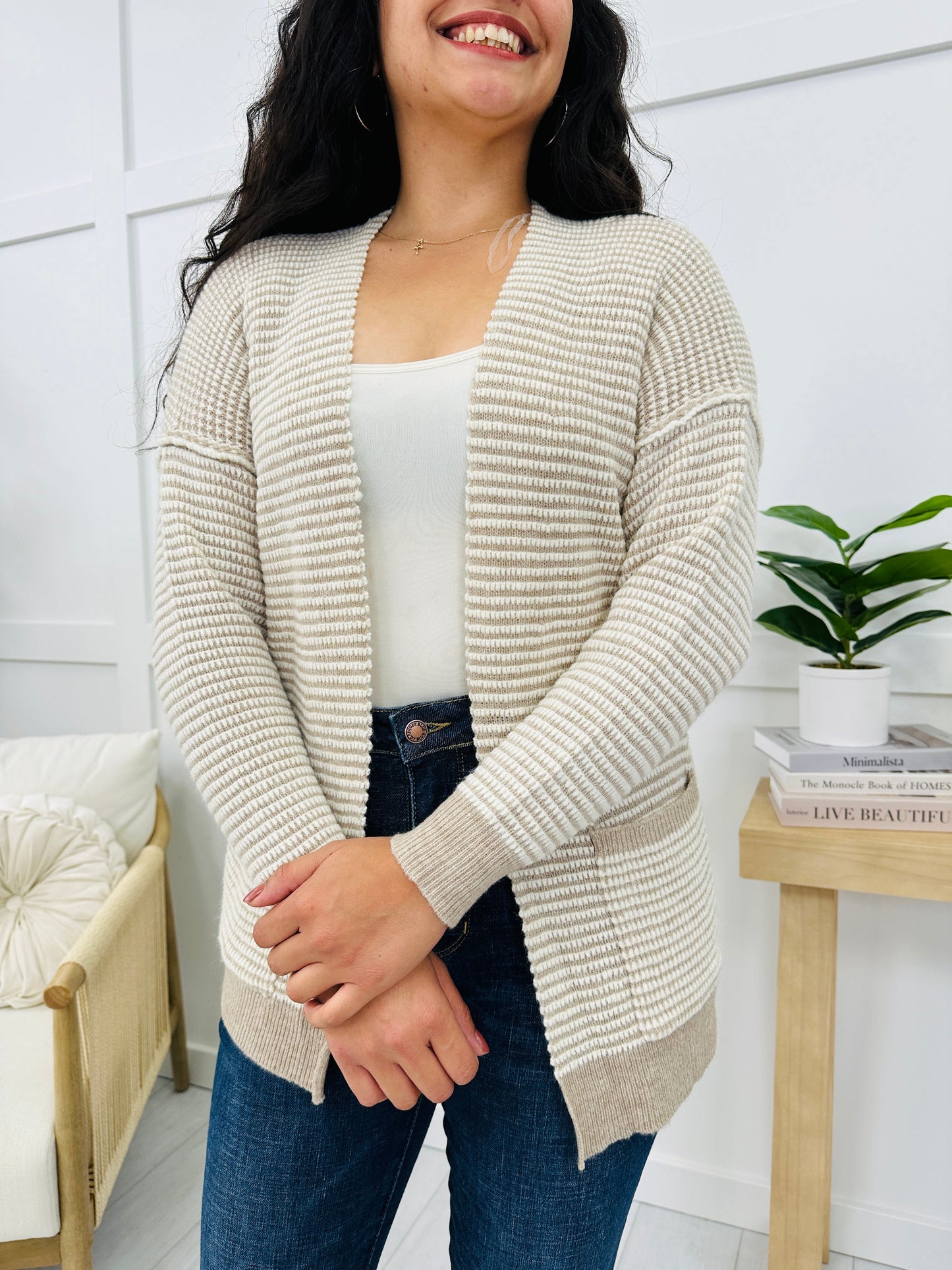 My Cozy Life Cardigan In Stone