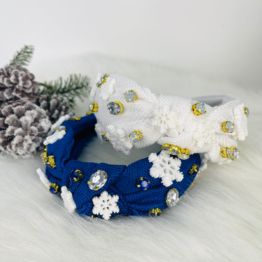 Snowflake Beaded Headband- Multiple Colors!