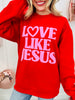 Love Like Jesus Puff Graphic Crewneck Sweatshirt