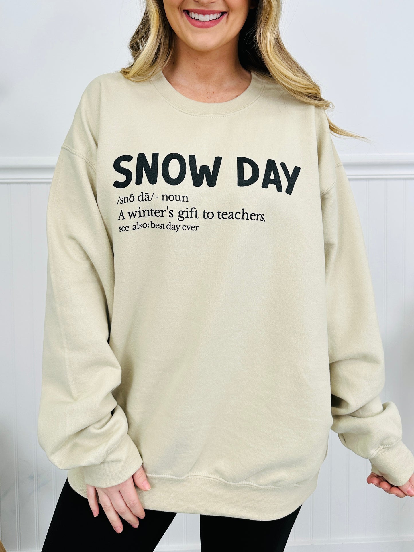 Teacher Snow Day Graphic Crewneck Sweatshirt