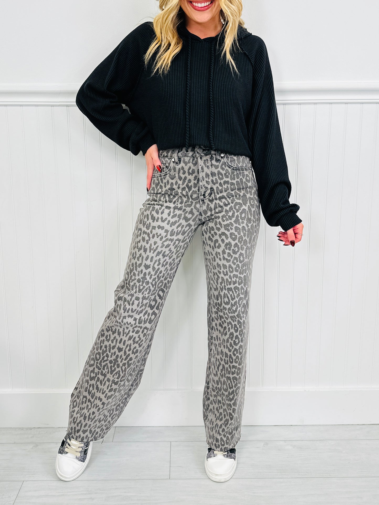 Wild Thing Tummy Control Grey Leopard Jeans