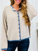 The Fireside Stripe Top In Light Mocha