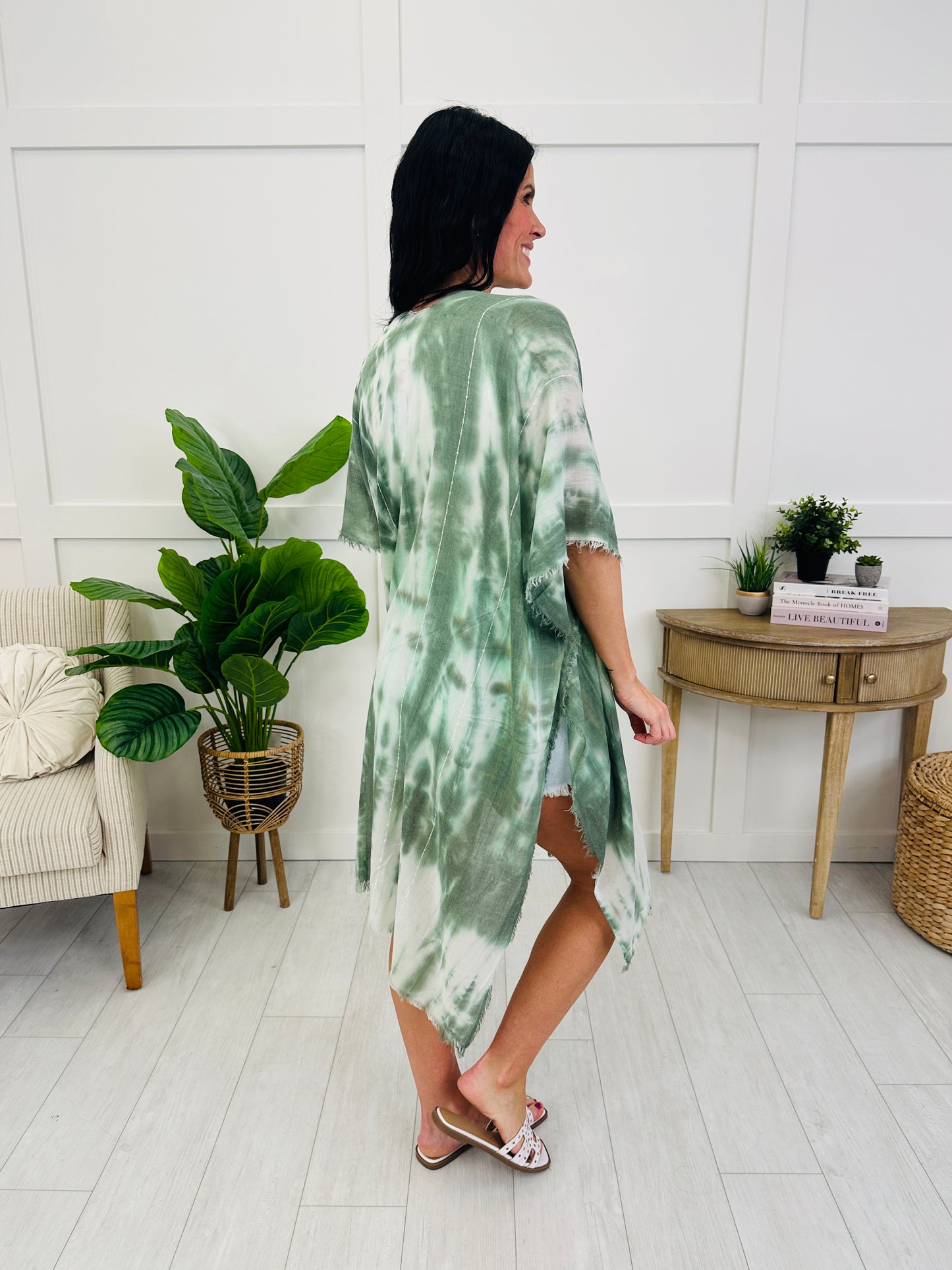 Coastal Drift Kimono in Sage