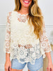 Sunflower Stitch Top In Beige
