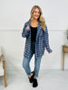 Falling for Flannel Hooded Shacket in Blue