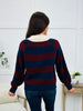 Campus Club Sweater In Navy/Burgundy
