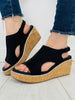 Delivering Perfection Wedges In Black Corduroy