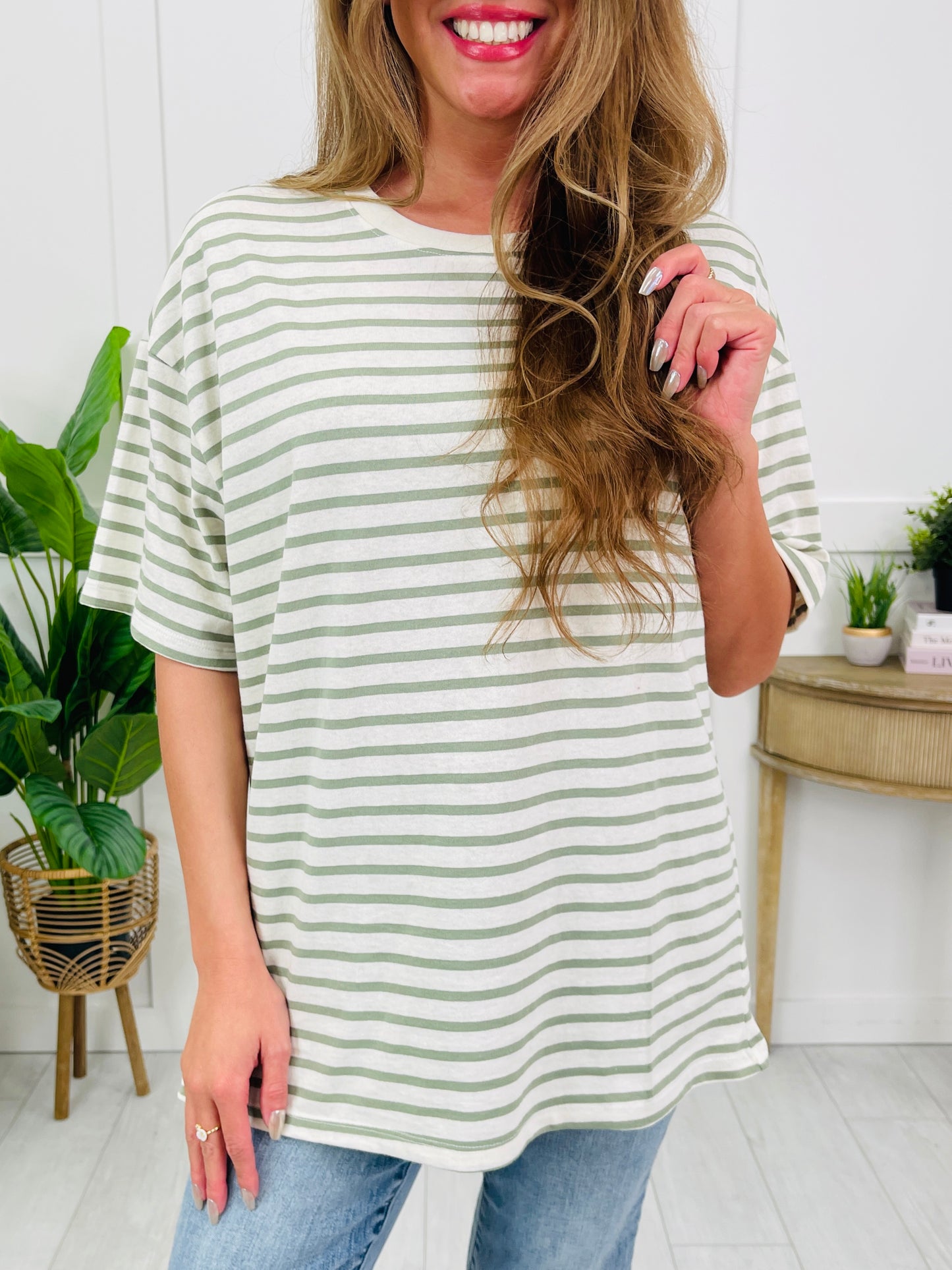 Laidback Lines Top In Multiple Colors