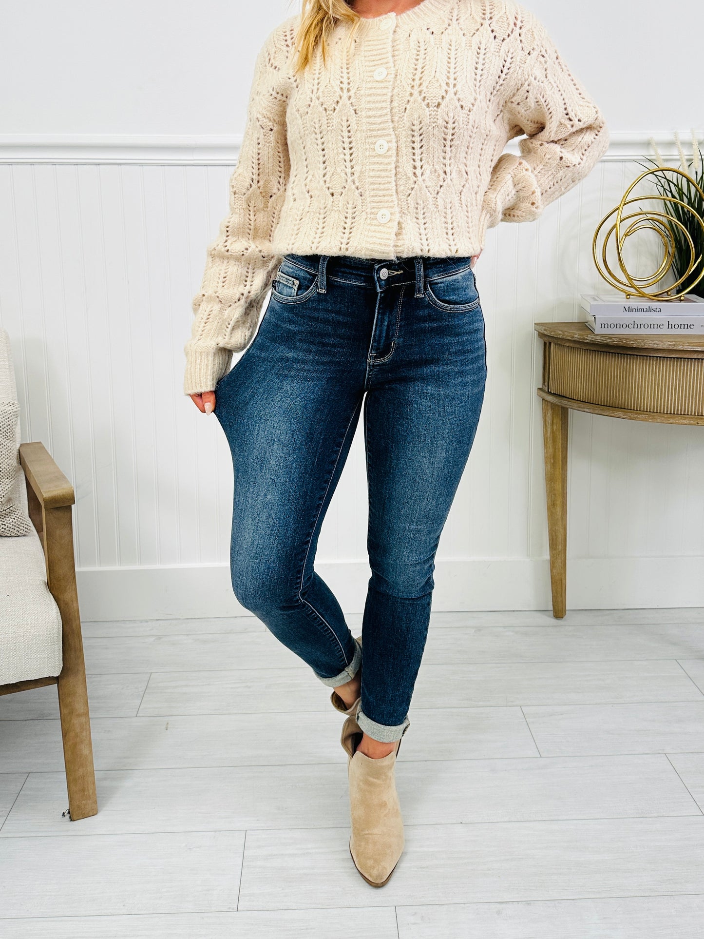 Judy Blue Confidently Cozy Thermal Skinny Jeans in Reg/Curvy