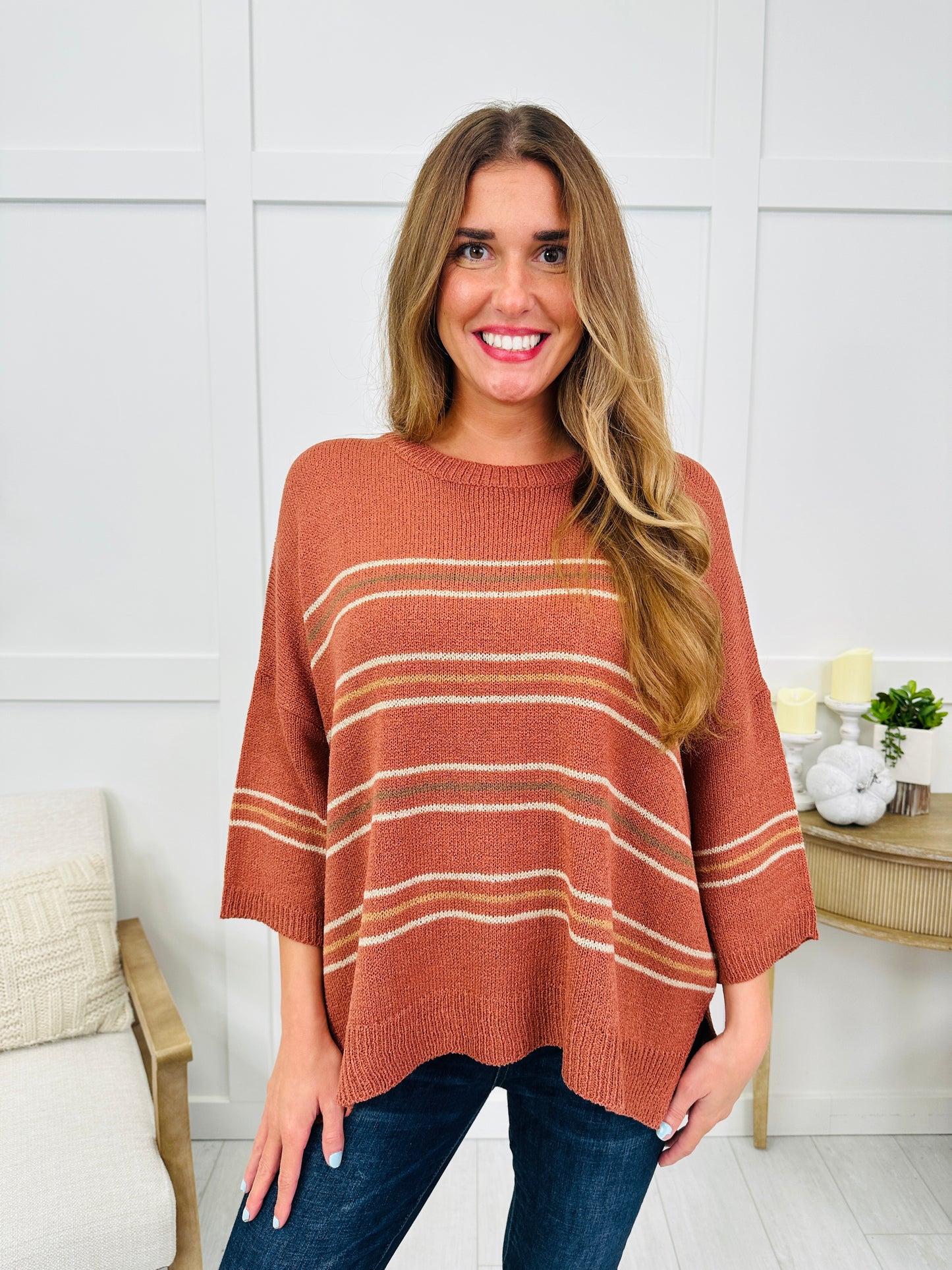 Mountain Sunset Sweater In Rust