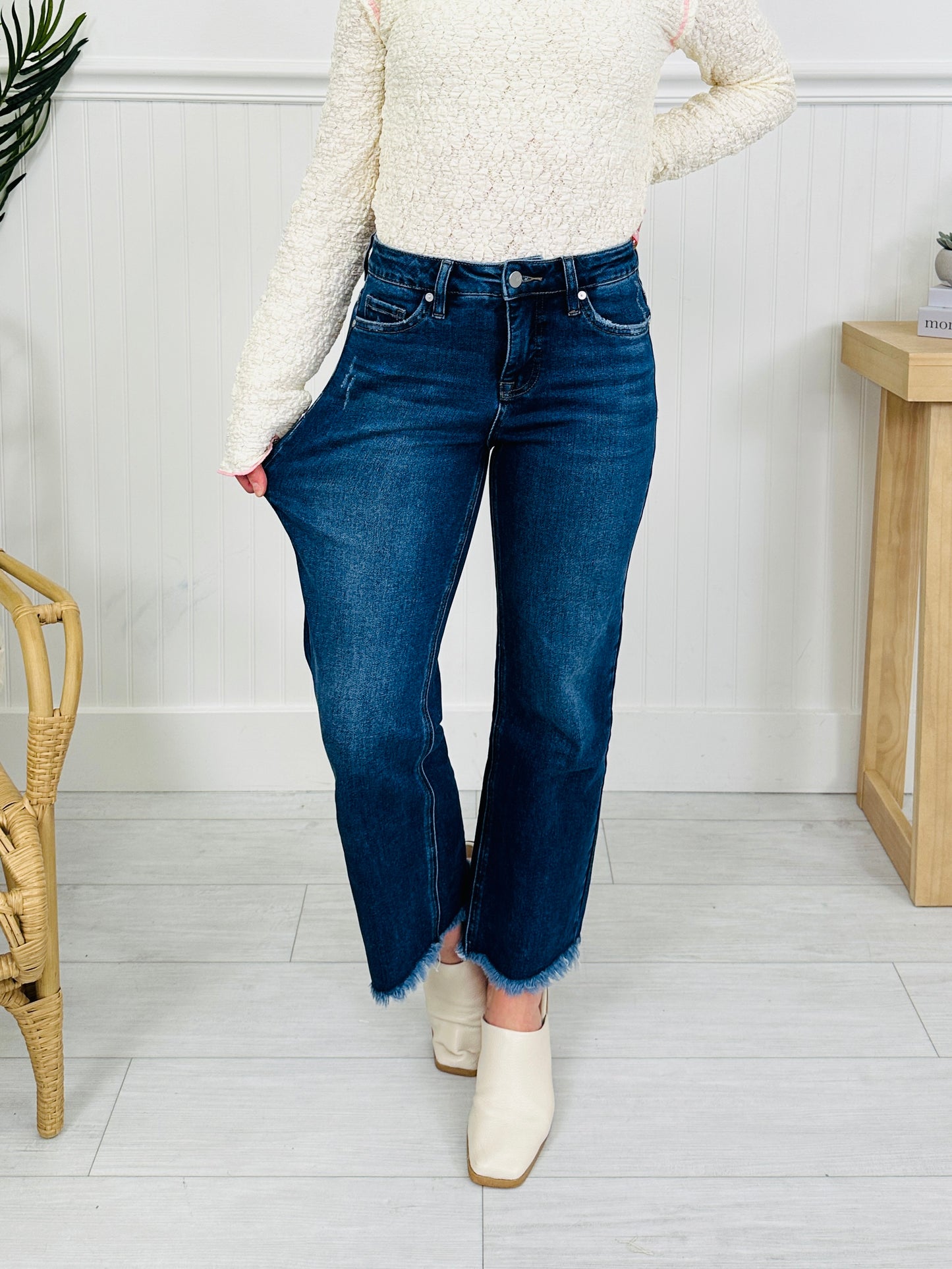 Finishing Touch Wide Leg Cropped Jeans with Tummy Control