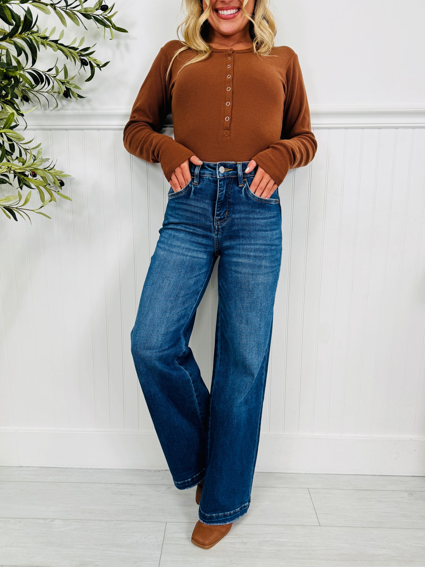 With You In Mind Wide Leg Tummy Control Jeans in Four Inseams