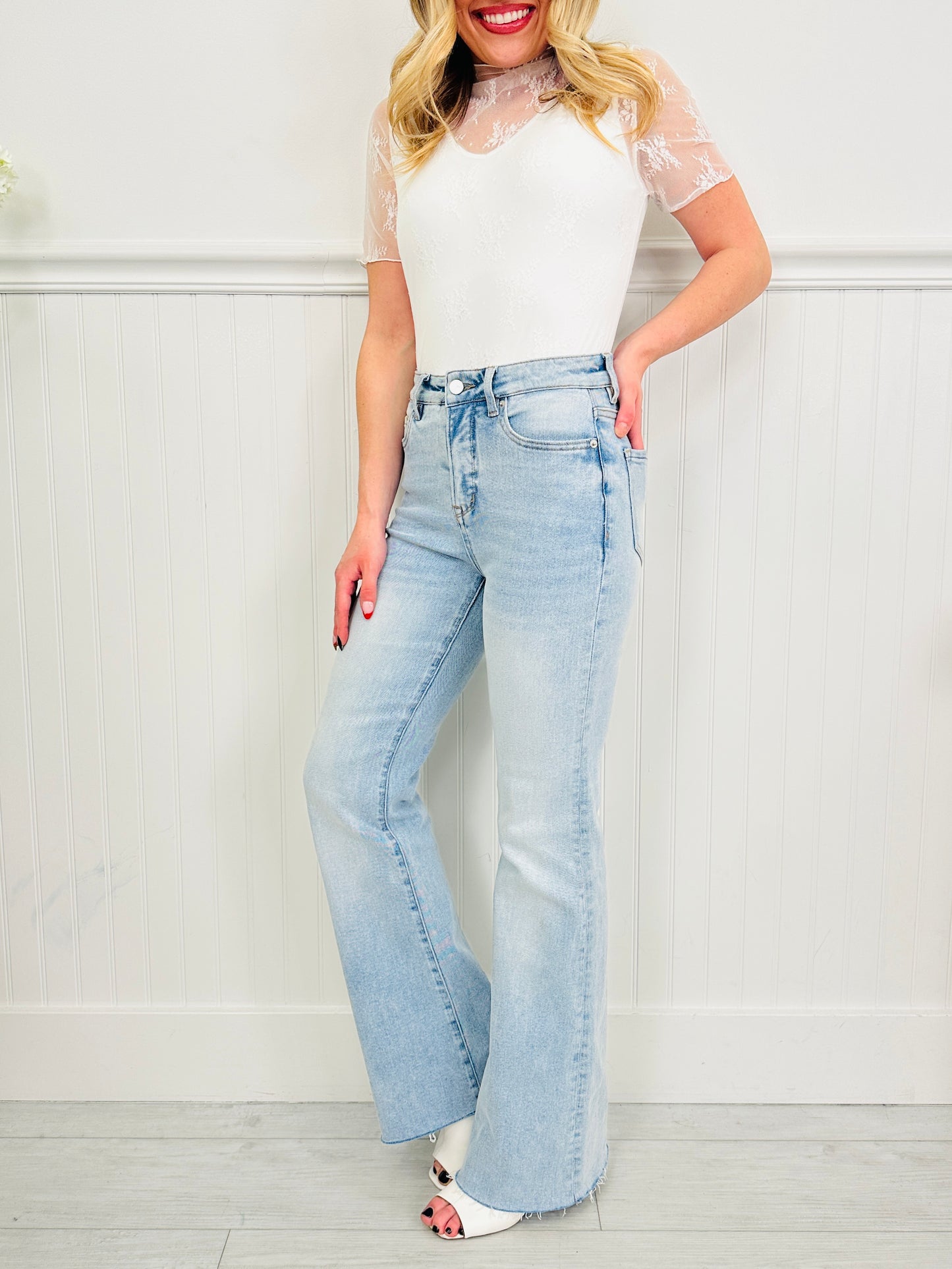 Stop and Stare Flare Tummy Control Jeans
