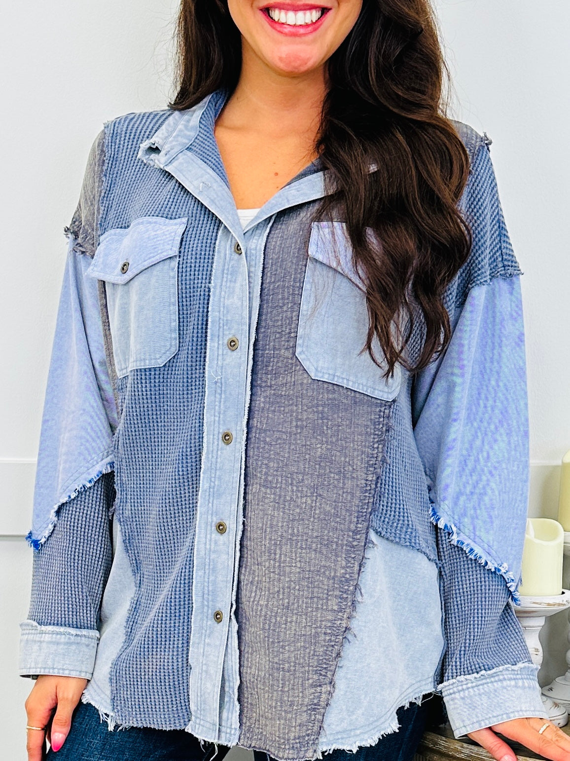 Off Duty Blues Shacket