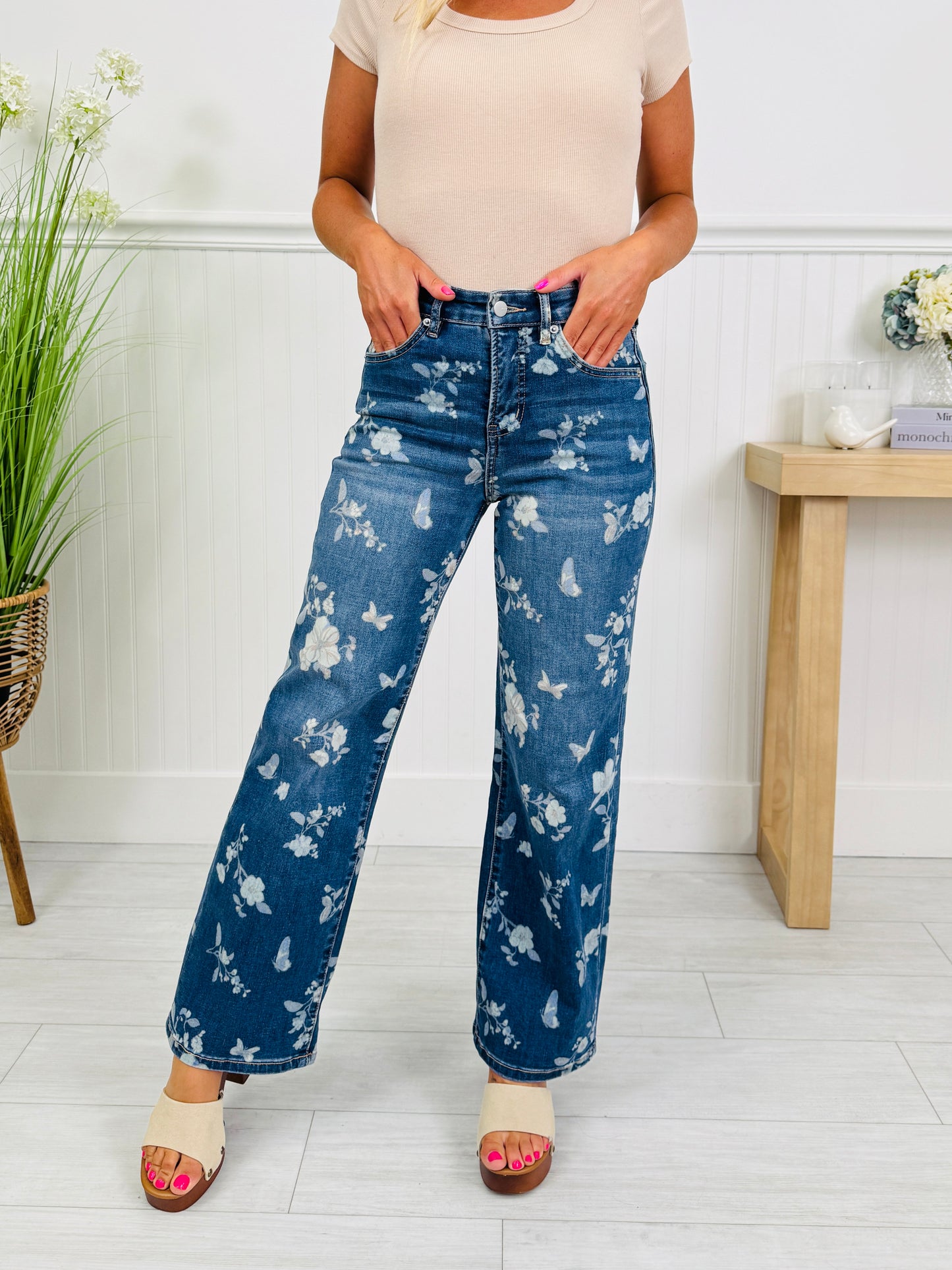 Garden Party Tummy Control Wide Leg Jeans