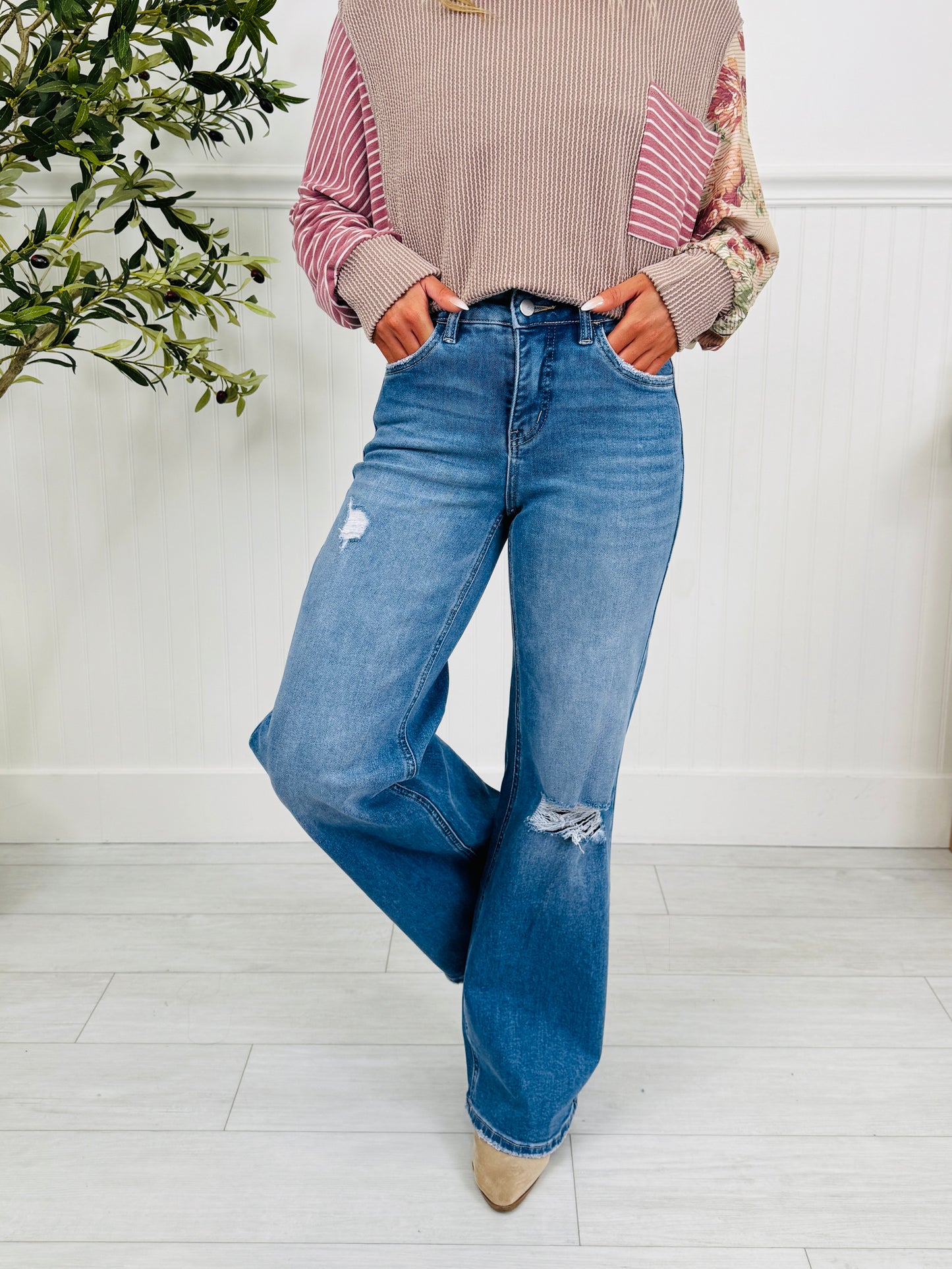 Relaxed & Ready Wide Leg Tummy Control Jeans In Multiple Inseams