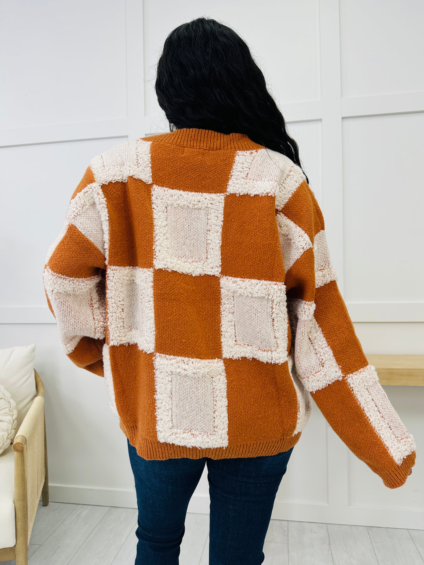 Everlasting Charm Cardigan In Rust Combo