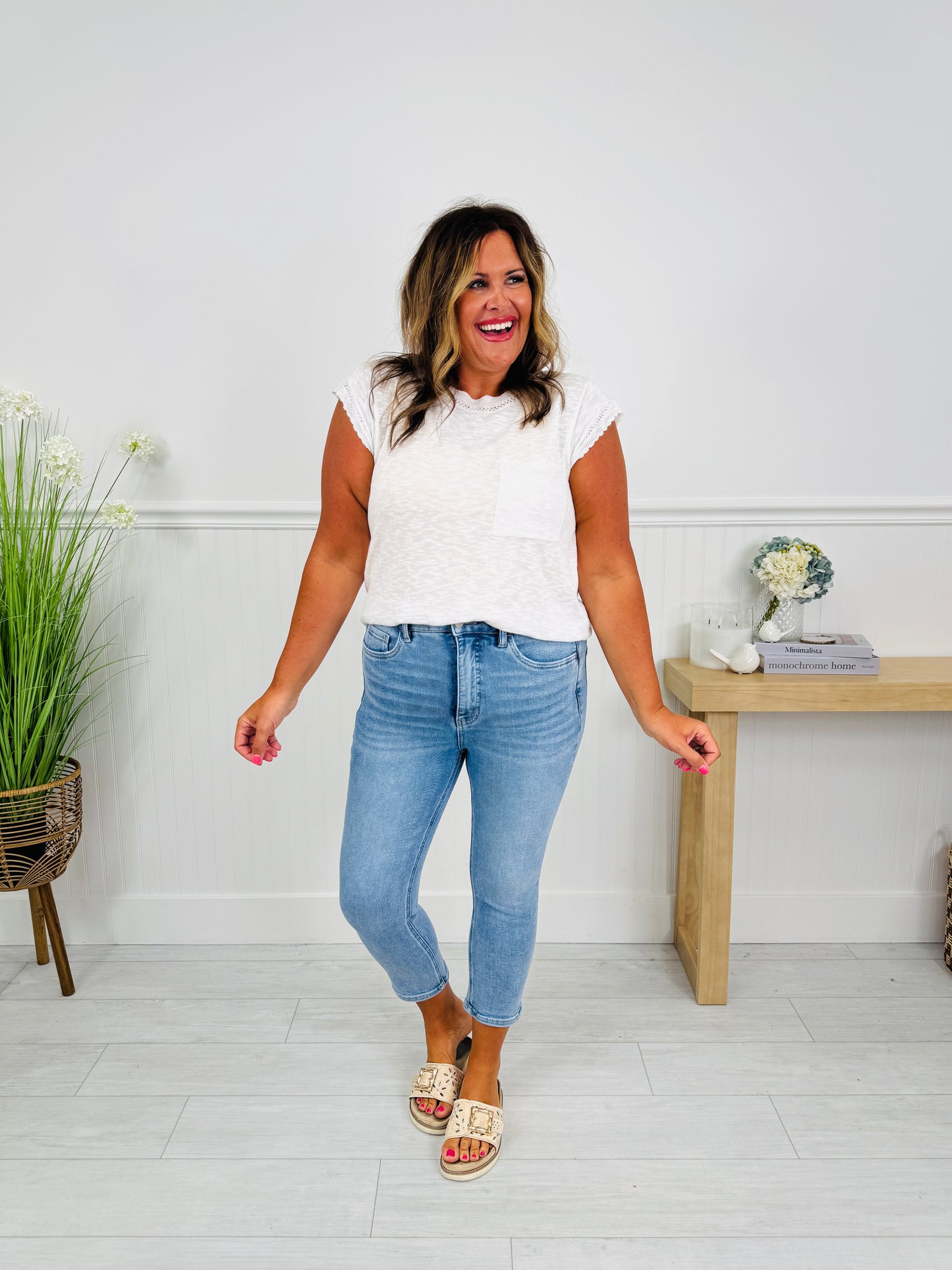 Easy Fit Tummy Control Capri Jeans in Three Inseams