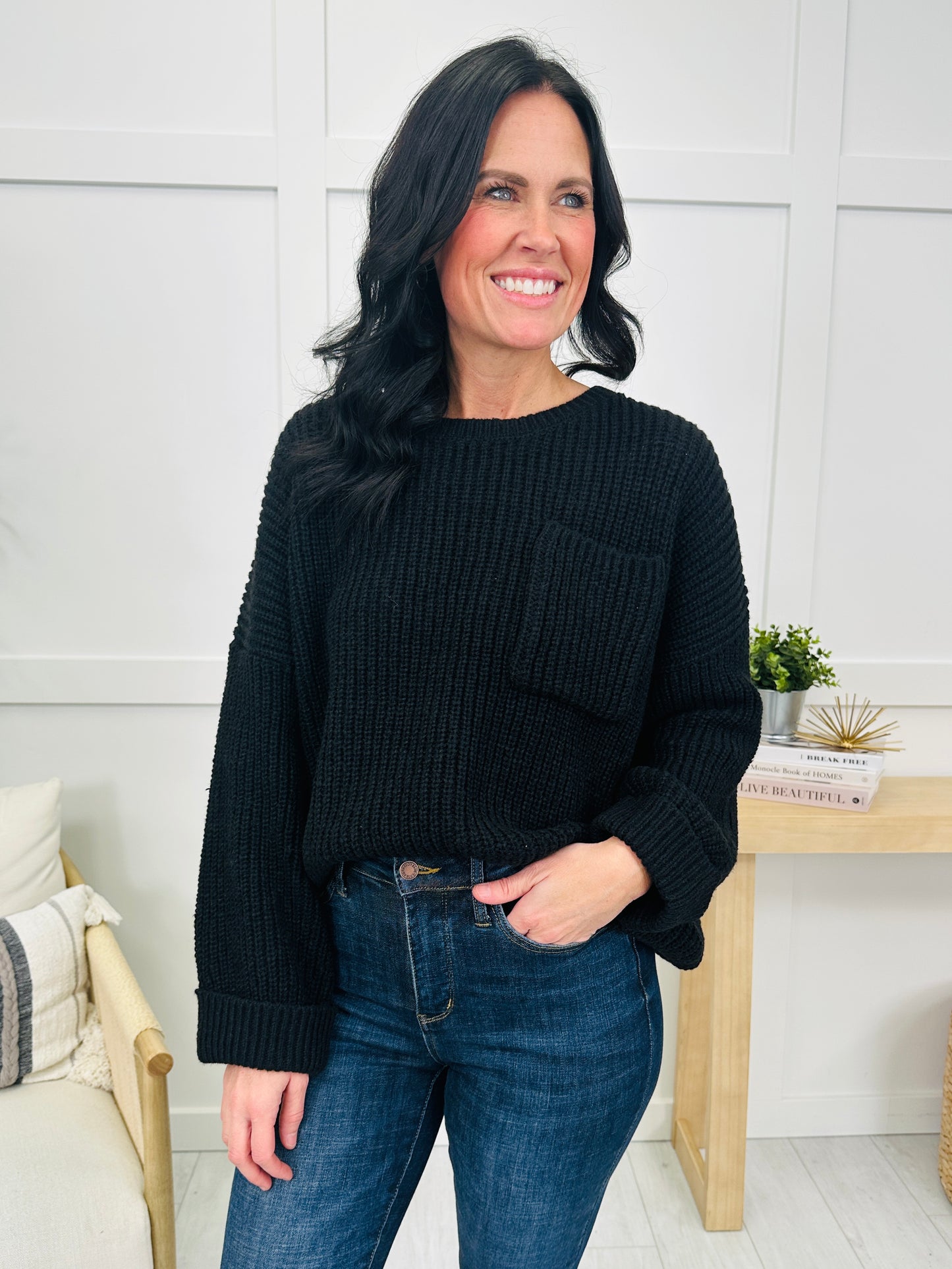 Pocket Full Of Chill Sweater in Black