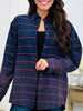 Night Out Plaid Top In Navy