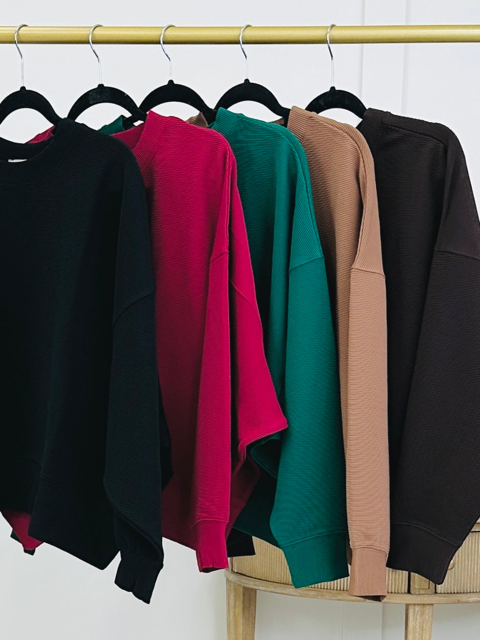 Cozy Hour Top In Multiple Colors
