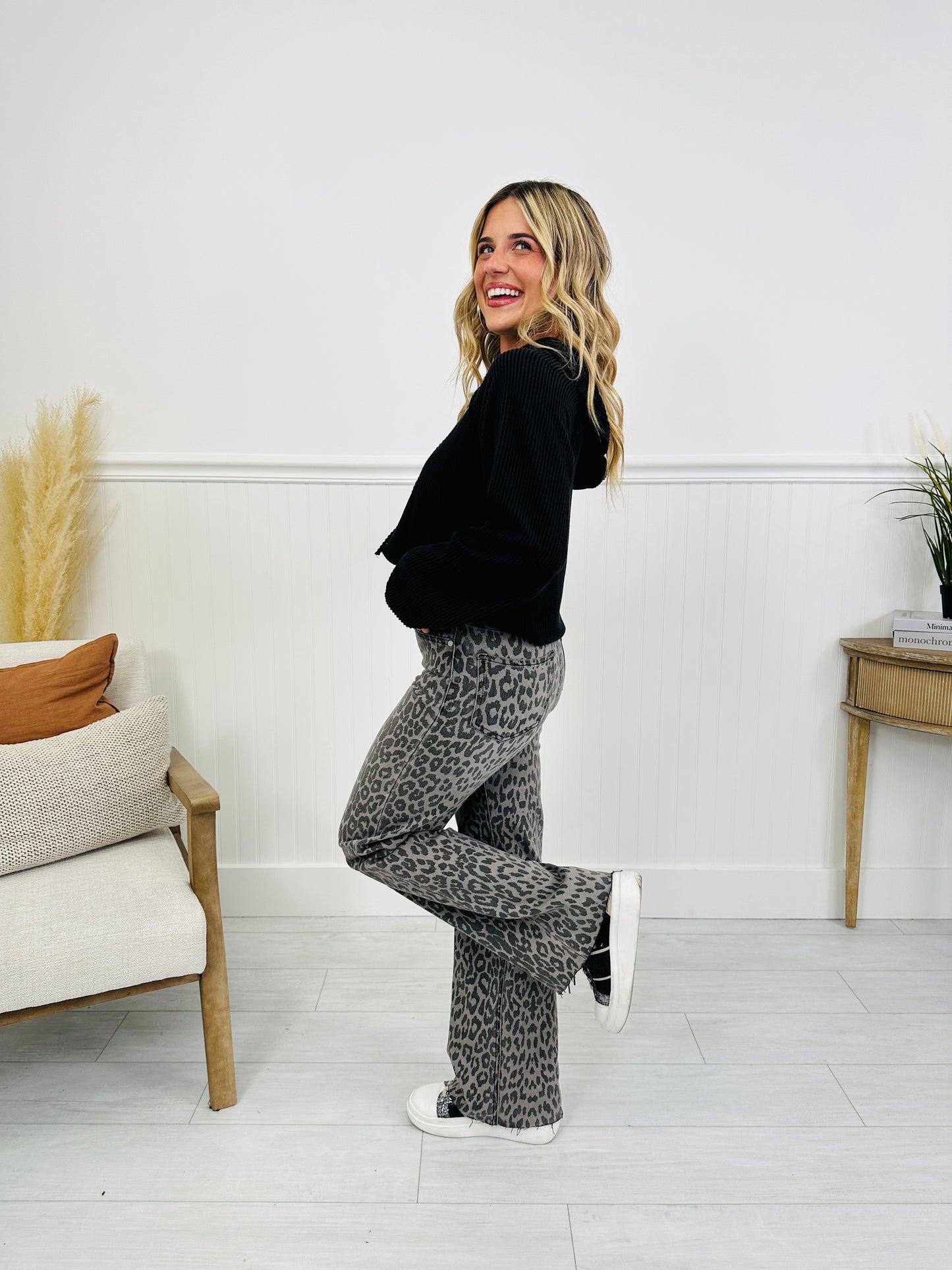 Wild Thing Tummy Control Grey Leopard Jeans