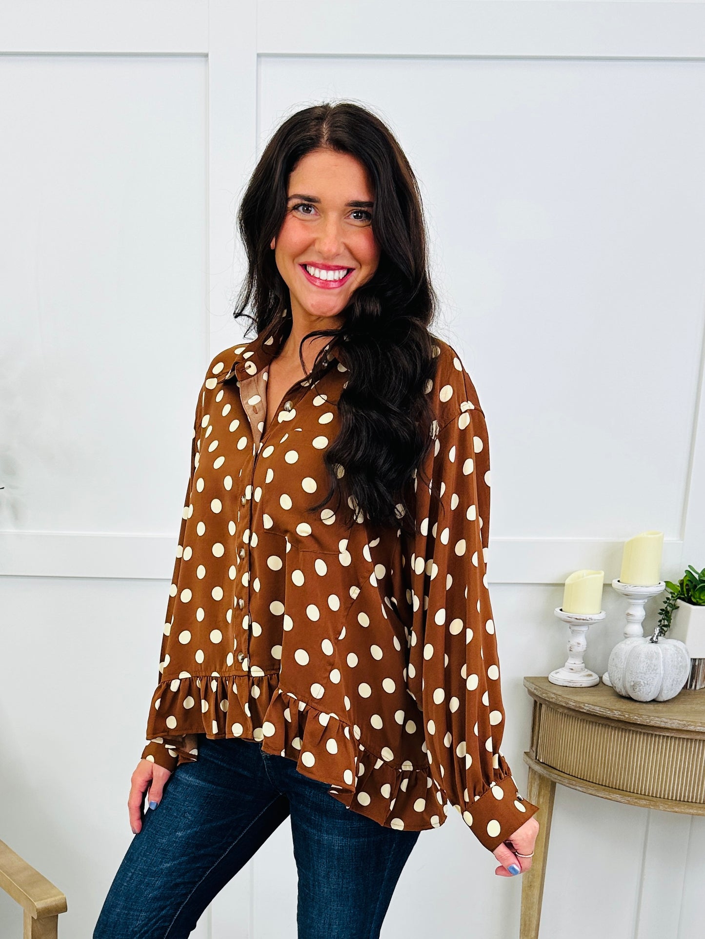 Mocha Dot Darling Top