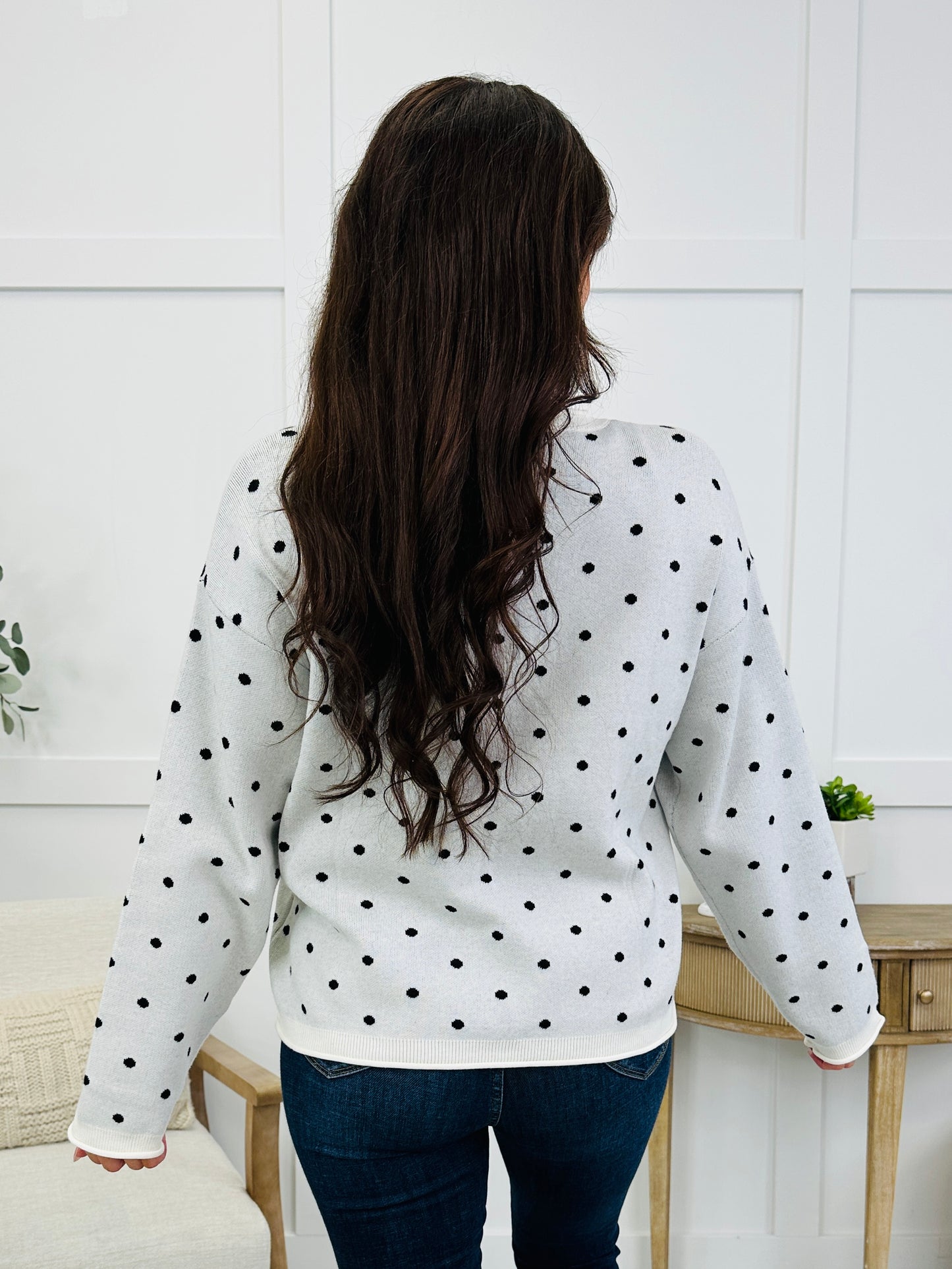 Café Dots Sweater In Ivory/Black