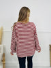 Striped Intuition Top in Burgundy