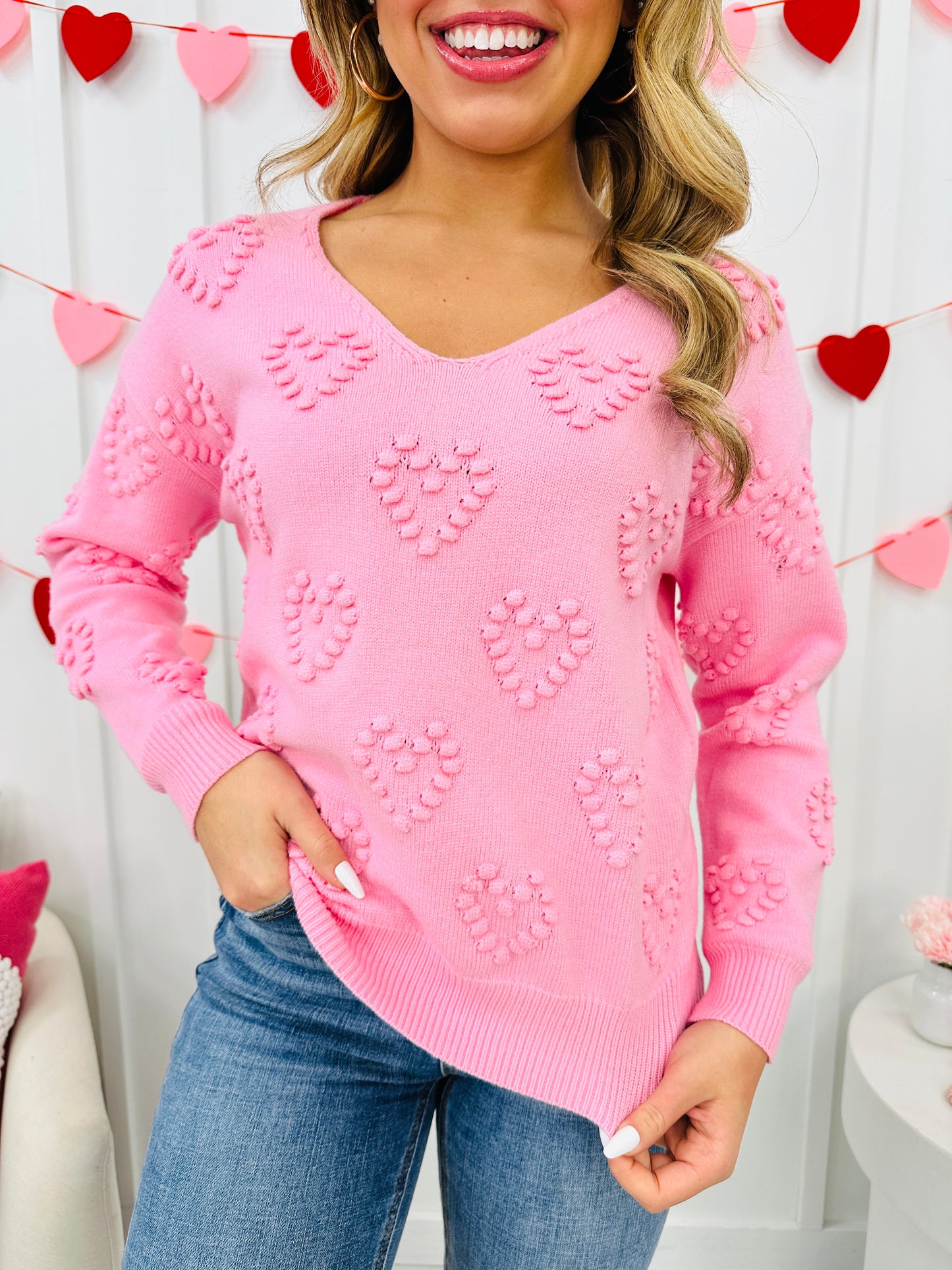 Sweetheart Stitches Sweater- Multiple Colors!