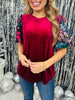 REG/CURVY Midnight Magic Top In Wine Multi