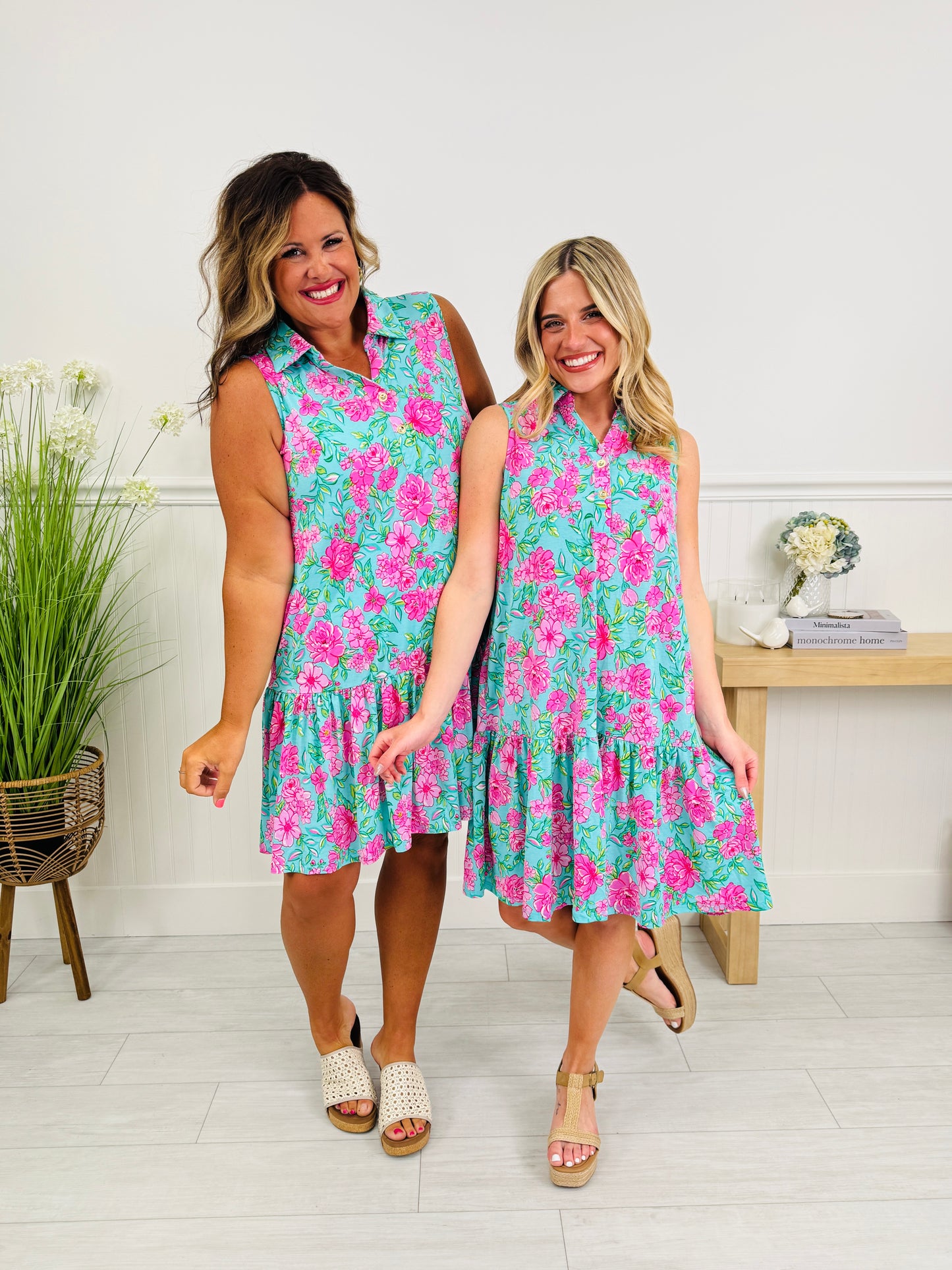 The Gone Coastal Dress In Palm Beach Print