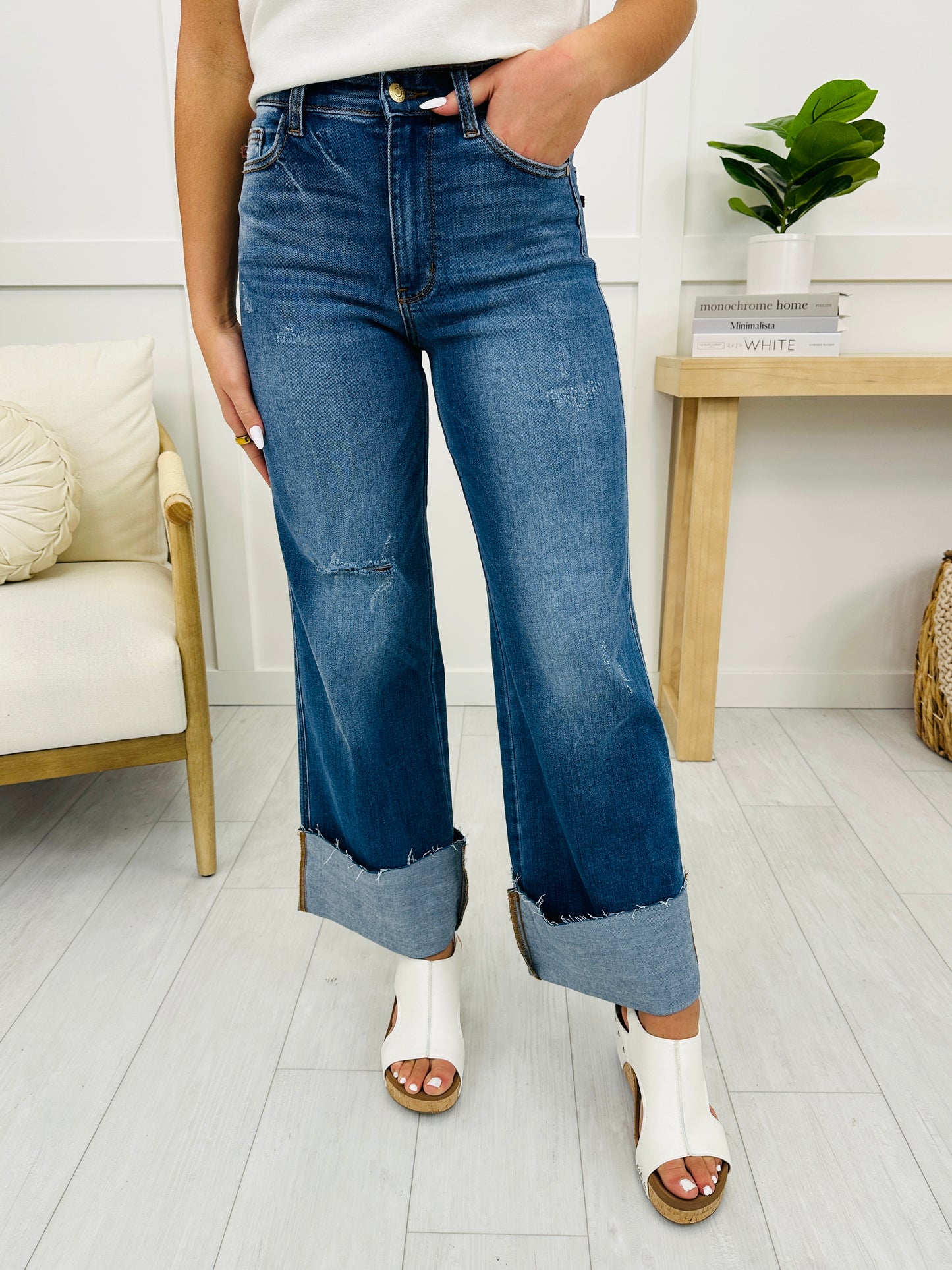 Judy Blue Just Roll With It Wide Leg Jeans