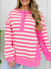 Play It Cool Pullover in Pink/Cream
