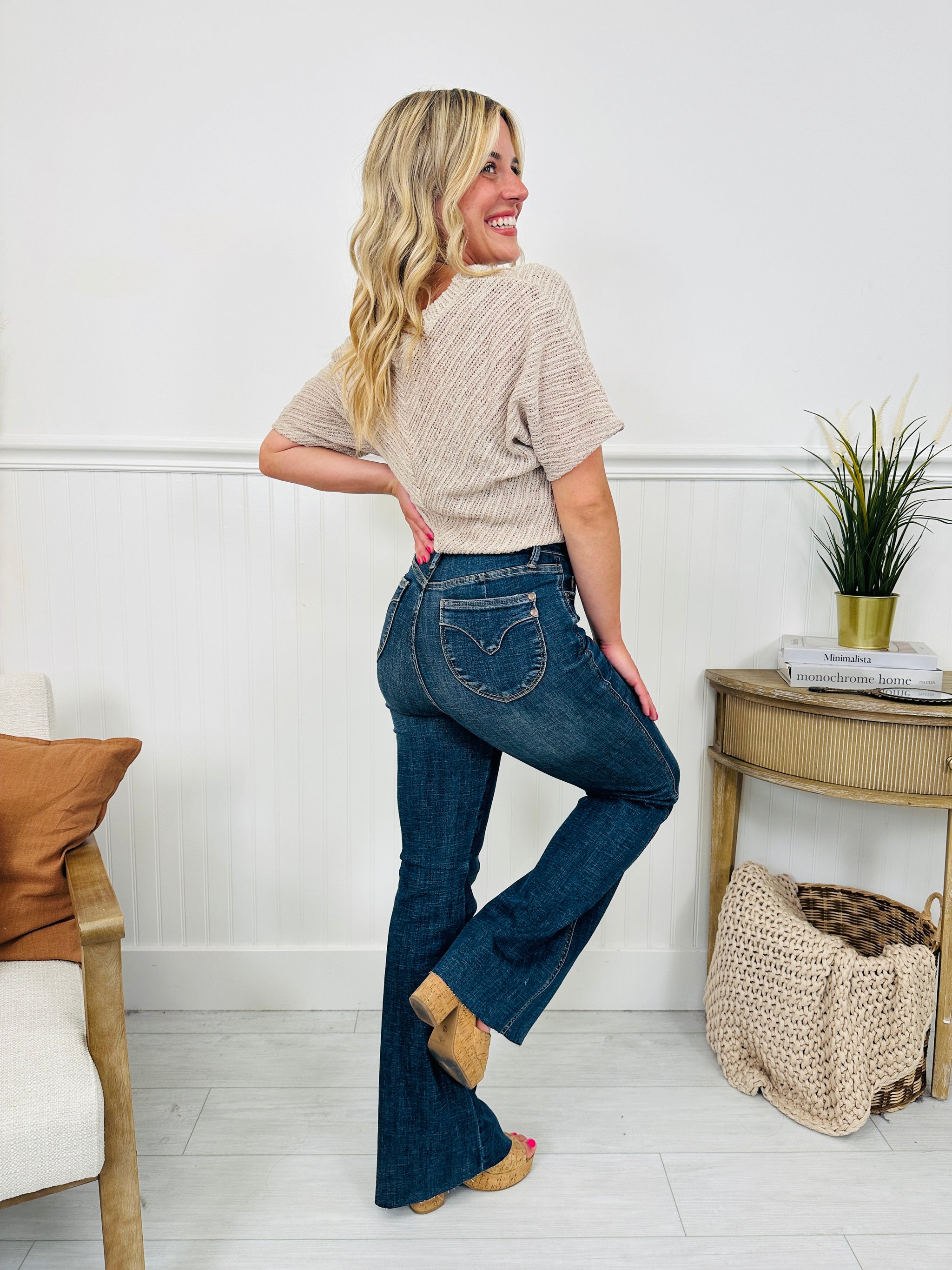Judy Blue Full Size Medium Rise Tummy Control Destroy Flare main image 0