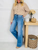 Studded & Styled Tummy Control Wide Leg Jeans