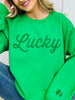 Green Glitter Lucky Crewneck Sweatshirt