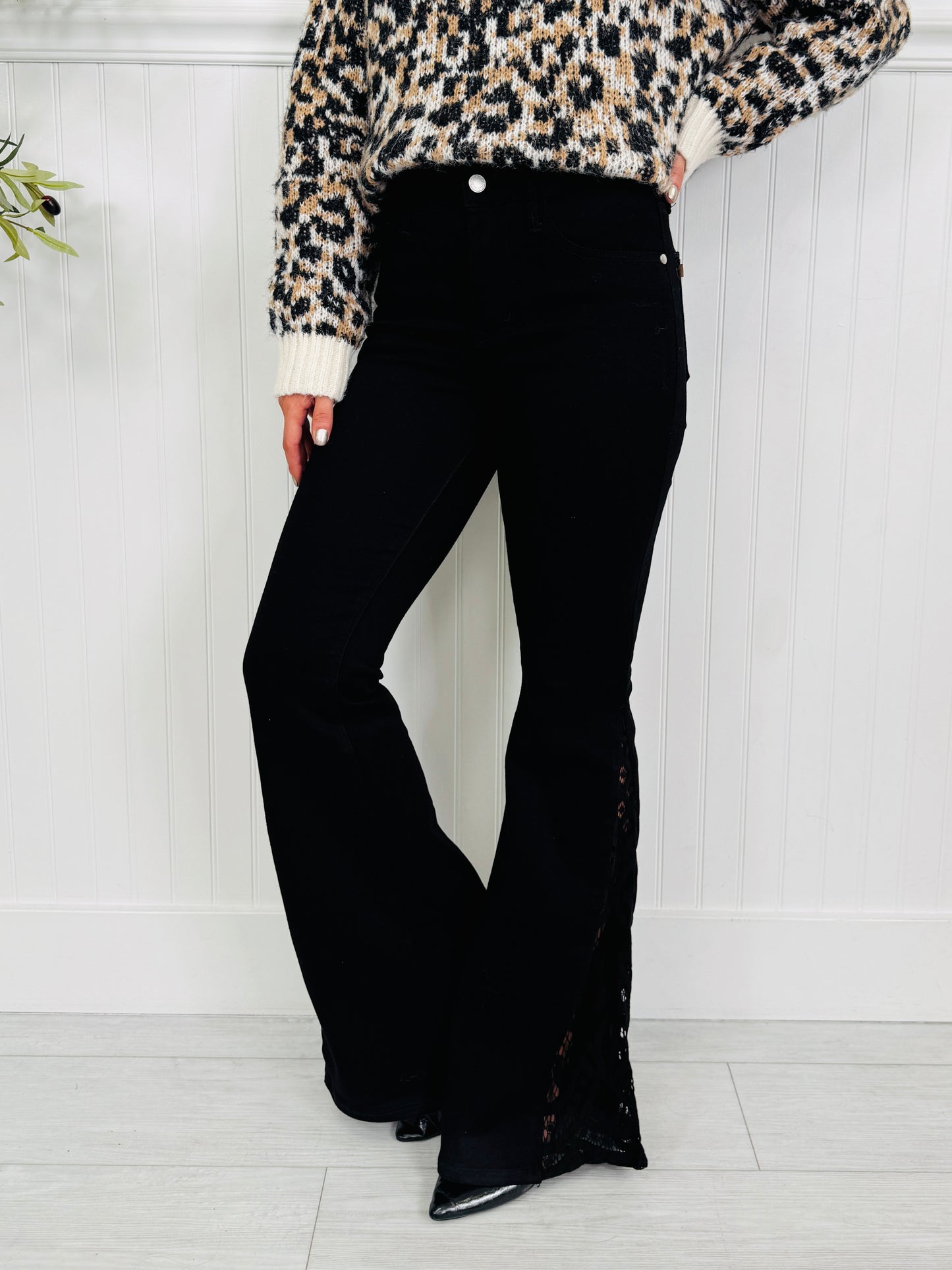 Judy Blue Lace Luxe Flare Jeans In Multiple Inseams