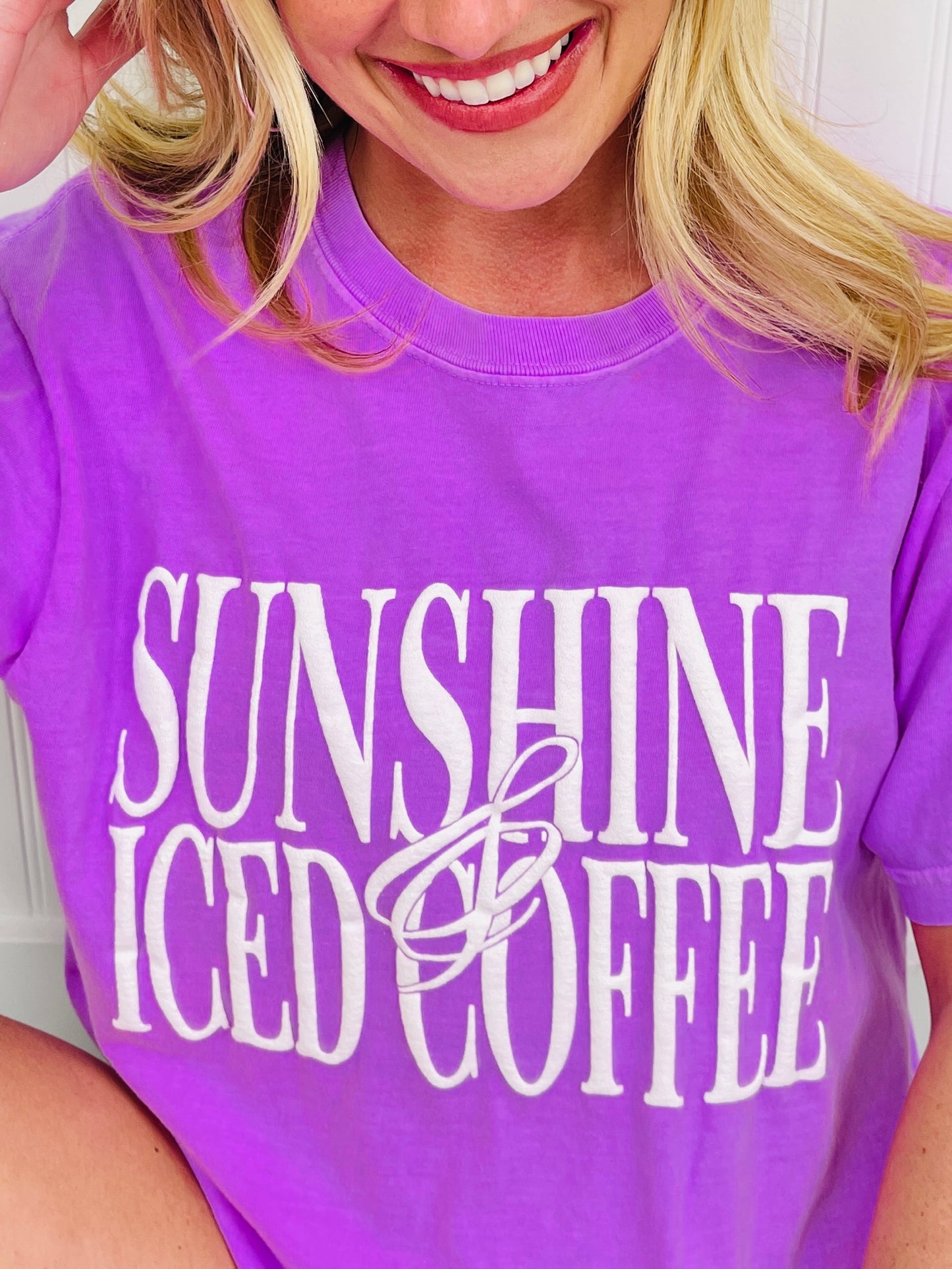 Sunshine And Iced Coffee Graphic Tee in Multiple Colors